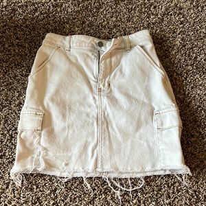 Hollister white jean skirt